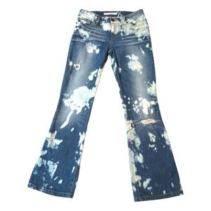 Joe’s Phoebe Distressed Flare Bleached Blue Jeans Size 28 True Y2K Edgy Handmade